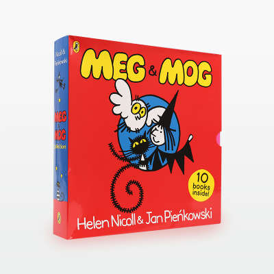 趣味音频 剧场版音效 搞笑好玩 互动书 Meg & Mog 10 books Slipcase 麦格女巫和莫格小猫 经典10册盒装【平装】k