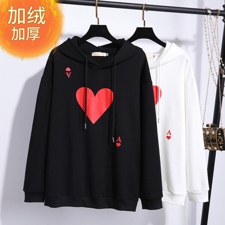 胖妹妹卫衣女宽松大码女装胖mm春秋薄款加绒韩版200斤240新款2018商品大图
