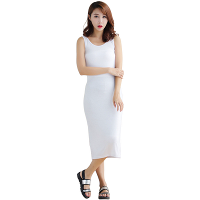 丝光棉2018MM吊带连衣裙背心工字打底衫长款潮内大码打底裙女