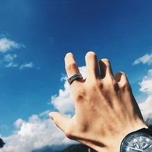 氚气防身男潮嘻哈可调节冷淡风网红潮流韩版 冷环戒指 简约文艺学