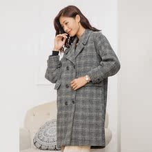 菲帛奈羊毛呢大衣女2018秋冬装加厚呢子外套女装中长款韩版呢大衣图片