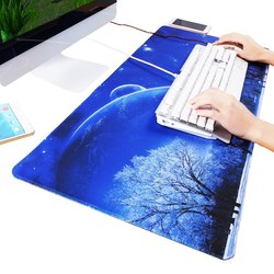 锁边超大号加长笔记本电脑垫办公桌垫键盘一体垫个性胶垫鼠标垫