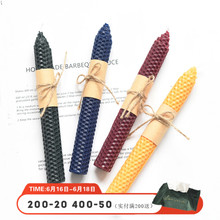 饰品 北欧手工创意蜡烛样板间餐桌浪漫烛台蜂巢长枝蜡烛场景布置装