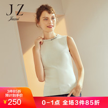JUZUI/玖姿玖姿2018秋装修身内搭纯色套头针织上衣女背心图片