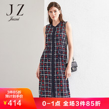 玖姿品牌女装2018夏装新款收腰修身无袖印花马甲外套女图片