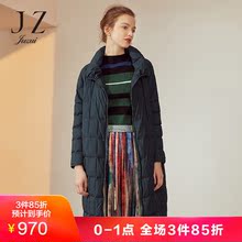 JUZUI/玖姿奥莱店2018冬装时尚长款白鸭绒立领羽绒服女厚外套图片