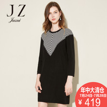 JUZUI/玖姿奥莱旗舰店正品秋季新款圆领中长款女毛衫套头针织衫图片