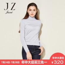JUZUI-玖姿奥莱纯色上衣高领长袖旗舰店新款冬装修身羊毛毛衣图片