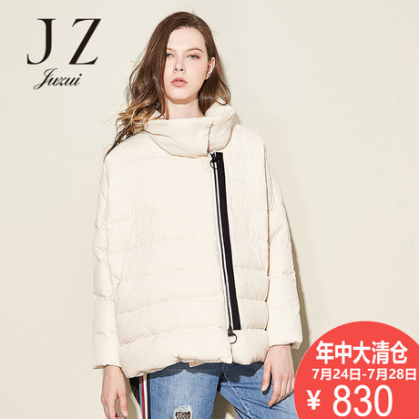 JUZUI/玖姿2018休闲外套奥莱店2018冬装新款长袖连帽羽绒外套商品大图