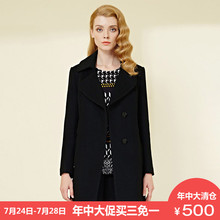 JUZUI/玖姿保暖羊毛大衣女2018冬新款欧版大码气质毛呢外套中长款图片