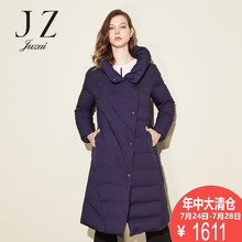 JUZUI/玖姿奥莱店2018冬装新款中长款纯色羽绒外套图片