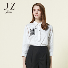 JUZUI/玖姿奥莱店2018春装新款正品上衣长袖棉质透气衬衫女图片