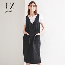 JUZUI/玖姿奥莱店背带裙女2018夏装新款黑色夏女背心连衣裙图片