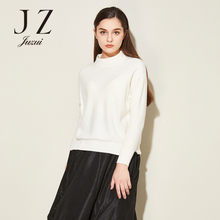 JUZUI/玖姿奥莱清新简约上衣旗舰店2018秋长袖螺纹纯色毛衫图片