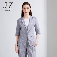 JUZUI/玖姿/薄款纯色短西装外套上衣休闲风2017秋季新款女装图片