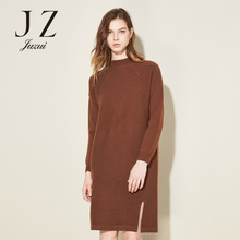 JUZUI/玖姿奥莱店2017冬装新款长袖纯色高领休闲毛衫图片