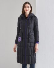 清仓特卖玖姿奥莱店2017冬季新款连帽中长款白鸭绒羽绒服女图片
