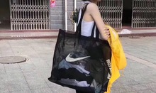 Ins超火透气大容量纱网包沙滩包休闲收纳单肩手提包健身包 夏季NK