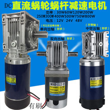 30w120W400w750w涡轮RV蜗轮蜗杆直流减速电机12v24v48v爬楼机马达