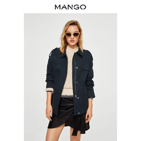 MANGO女装2018春夏|口袋棉质派克外套23095636|吊牌价659商品大图