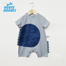 horsehooves原创婴儿宝宝夏季小怪兽短袖连体衣爬服