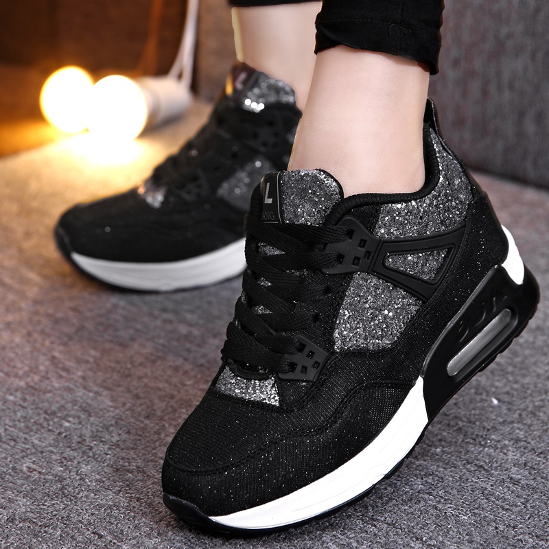 Jordan 2018 Heightened Sports Shoes Women's Versatile Travel and Leisure Shoes Mesh Air Cushioned Women's Shoes Summer Thick Sole Board Shoes