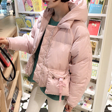 反季连帽面包短款羽绒服女韩版2018新款时尚个性口袋高端大牌女装图片