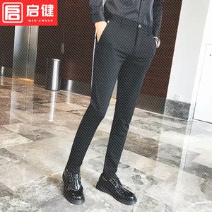 春季男装男士西裤加绒休闲裤韩版修身西装裤英伦长裤子潮流小脚裤