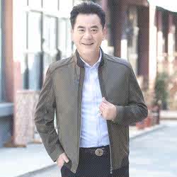 爸爸春装外套40岁老爸中年男士春季夹克50老人衣服春秋中老年男装