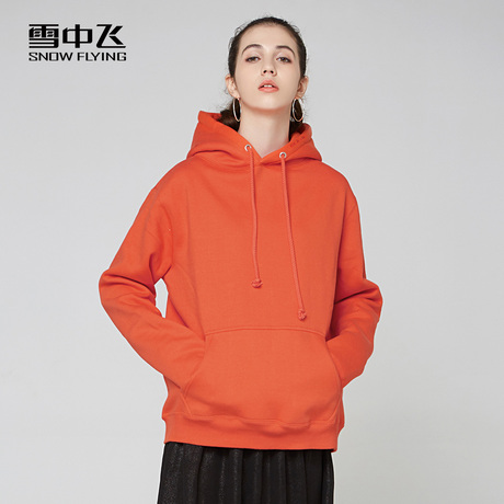 雪中飞2018春夏新款女士套头连帽休闲纯色多彩卫衣女商品大图