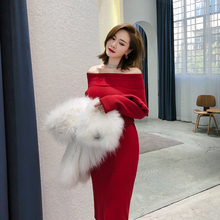 大英子Love 2019冬季新款下摆波浪连衣裙