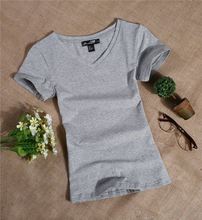 Women's short - sleeved T-shirt pure cotton simple white sum