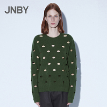 江南布衣2018冬新品 JNBY 毛针织套头衫 波点圆领长袖 女5HA821770