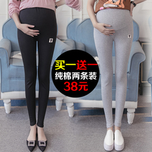春秋2018新款 时尚 孕妇打底裤 外穿小猫图案加绒加厚托腹裤 孕妇裤