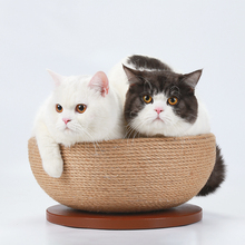 猫抓板猫窝 四季用睡觉耐磨磨爪猫屋 碗型剑麻木制 大号猫抓碗