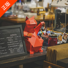 饰ins摆件创意开业礼物 正版青红皂白北欧几何招财猫办公室可爱装