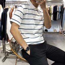 李绍铭2019夏季polo衫 休闲翻领T恤潮牌横条纹短袖 studio男装 zeal