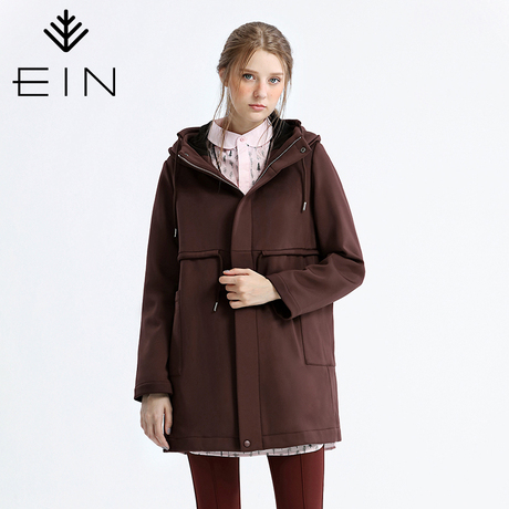 EIN旗下/PURE 宽松连帽风衣女秋季外套女装商品大图