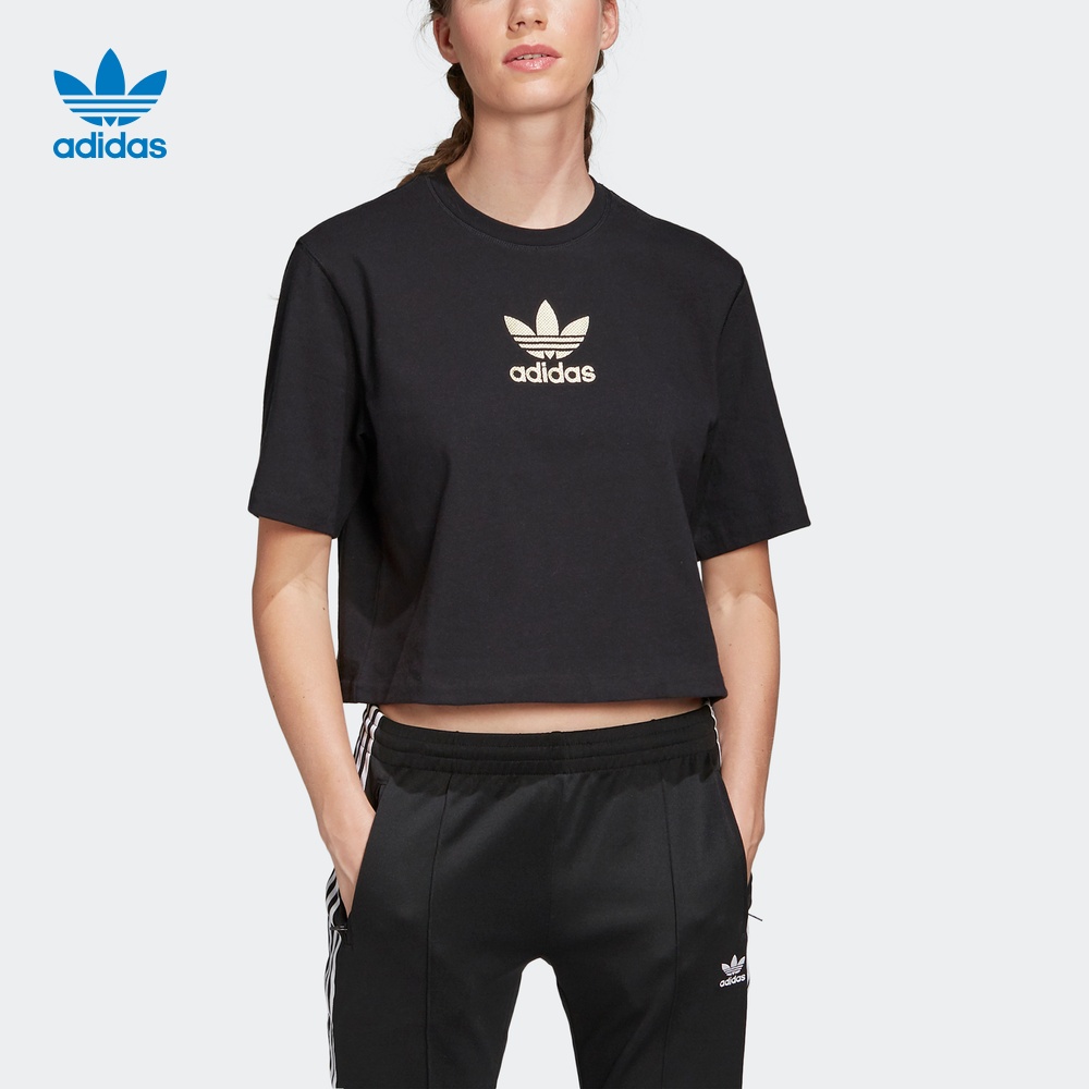 Adidas official website adidas clover LG TEE women's sports short sleeved T-shirt FM2629 FM2630