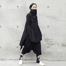 暗黑立领不规则中长款 BLACK SIMPLE 棉衣棉服外套冬季棉袄女