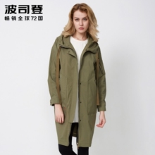 Bosideng/波司登2018春季女式欧美时尚连帽长款风衣B80516014图片