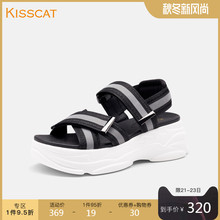 平跟魔术贴运动凉鞋 时尚 Kisscat接吻猫2019夏季新款