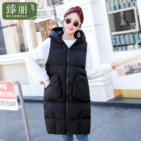 臻丽 2018新款冬装胖妹妹棉衣中长款棉马甲大码女装加大宽松外套商品大图