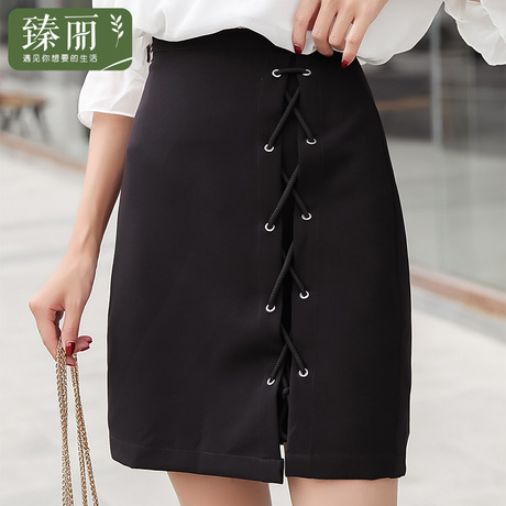 臻丽 2018新款夏装胖mm宽松大码女装藏肉腿粗半身裙女绑带打底裙商品大图