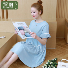 臻丽 洋气夏装胖mm连衣裙女短袖大码女装新款宽松遮肚子中长款图片