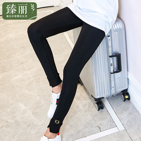 臻丽 2018新款小脚裤胖mm大码女装秋装遮肚打底裤弹力裤减龄200斤商品大图