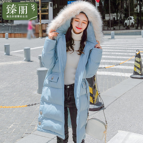 臻丽 2018新款大码冬装女装胖mm连帽棉衣加厚棉服外套开衫遮肚子商品大图