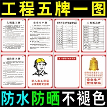 建筑施工地工程五牌一图工程六牌二图标志警示牌标识牌帽安全警示
