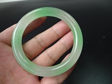 清代冰种翡翠手镯飘绿翡翠玉镯子古董古玩收藏品真品明清玉器老货
