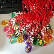 水晶彩色镶金吊坠 晶美金七彩水晶包金 十二生肖属相地摊热卖